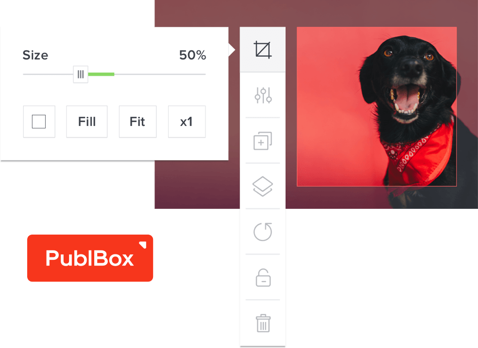 Screenshots: PublBox image editor