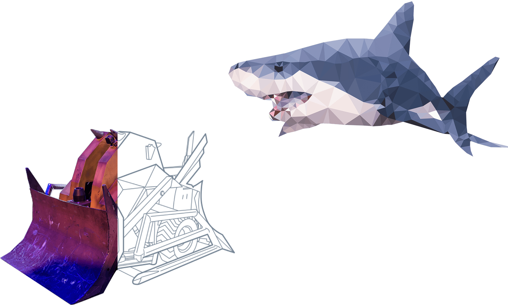 Illustration: robot and shark